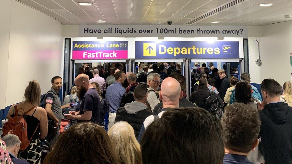 Queues at Manchester Airport