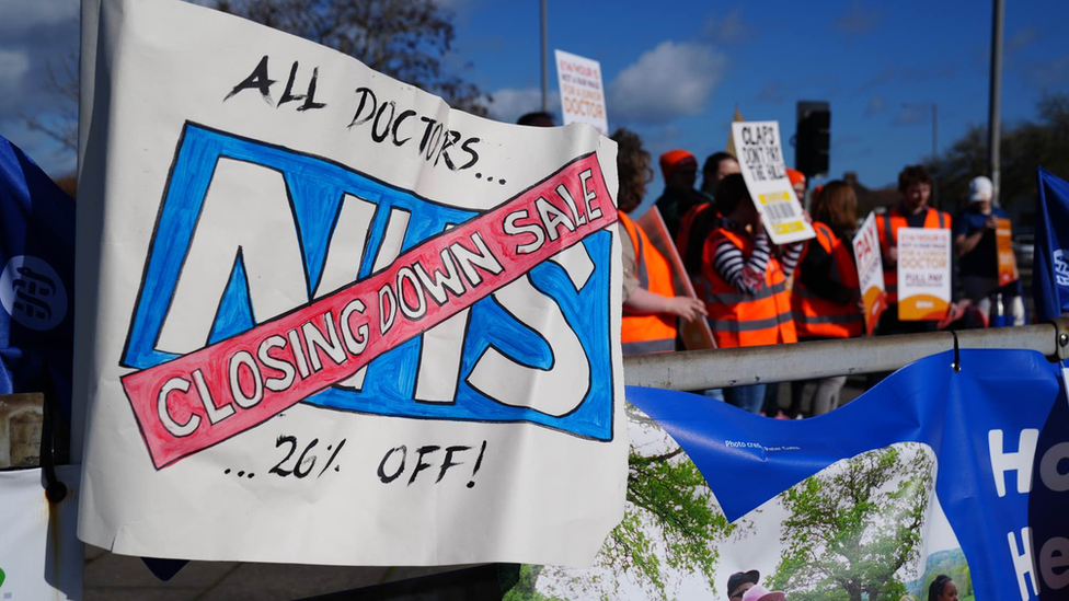 Junior doctors on strike outside Ipswich Hospital