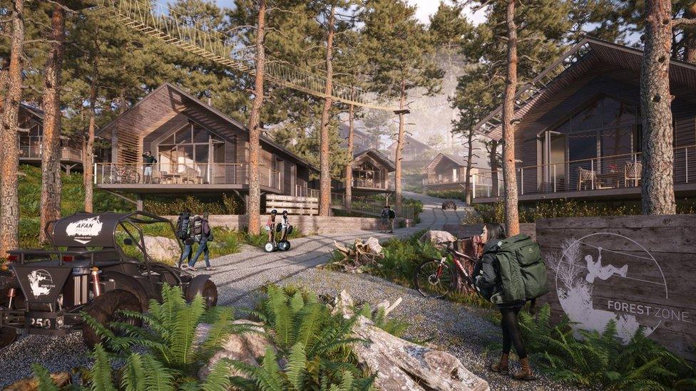 Artist impression of the Afan Valley Adventure resort