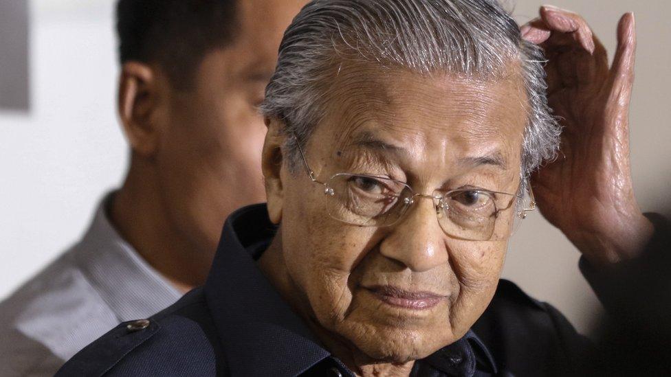 Mahathir Mohamad walks in to a press conference in Kuala Lumpur, Malaysia