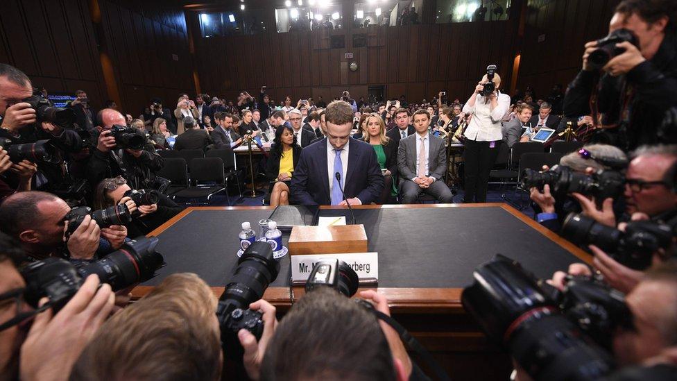 Facebook CEO Mark Zuckerberg arrives to testify before a joint hearing of the US Senate Commerce, Science and Transportation Committee and Senate Judiciary Committee on Capitol Hill, April 10, 2018 in Washington, DC.