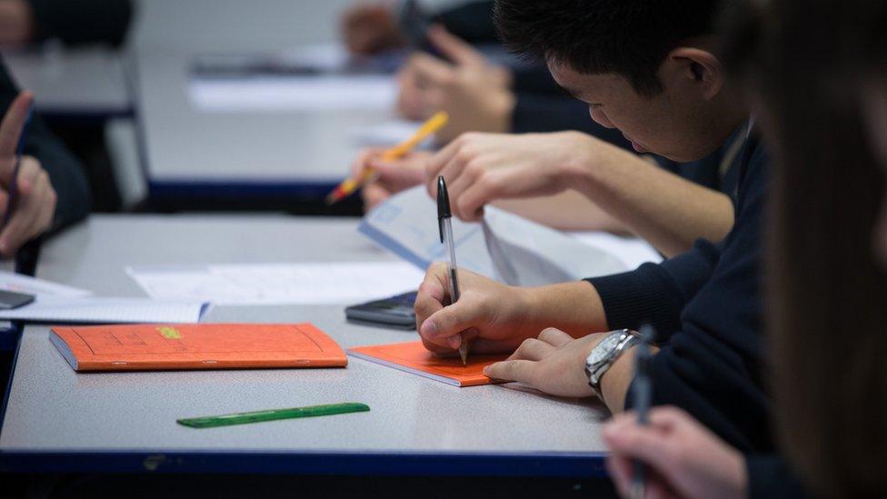 Pupils sit an exam