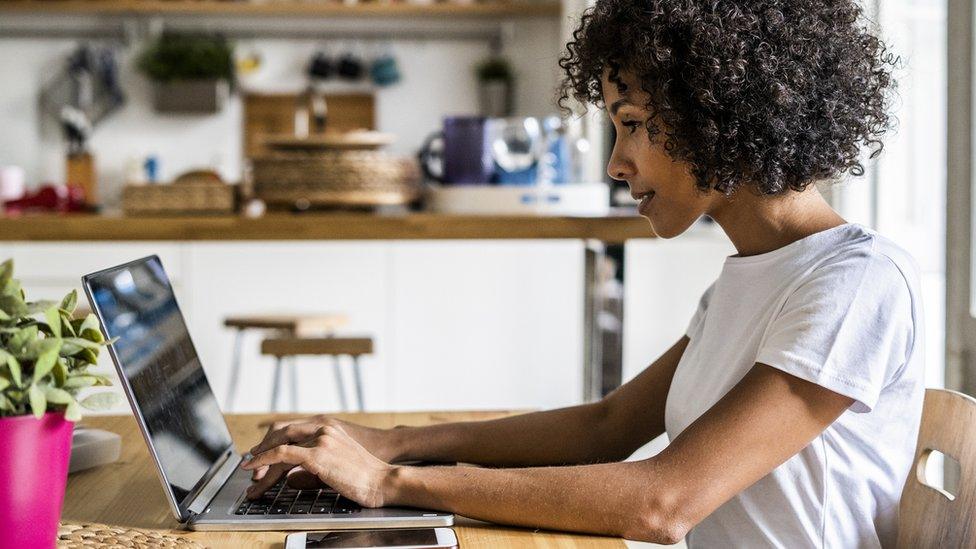 Woman at computer