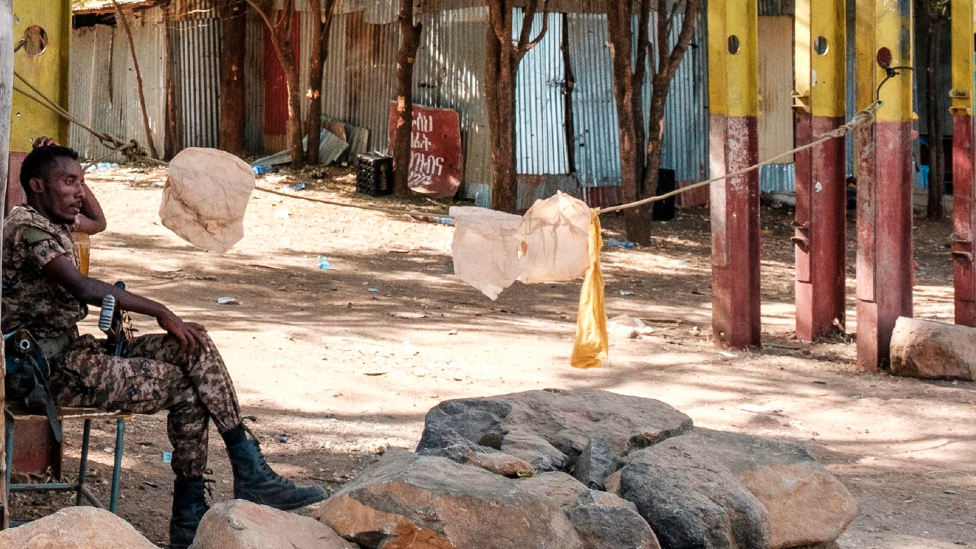 An Ethiopian soldier from the Northern Command on guard- November 2020