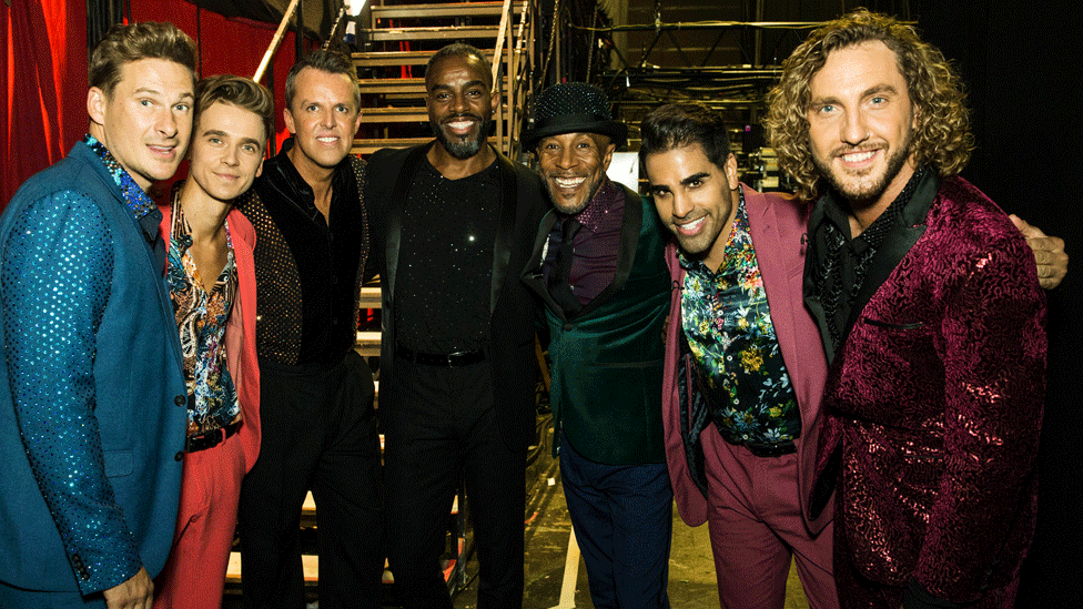 Seann Walsh (right) with this year's other male contestants