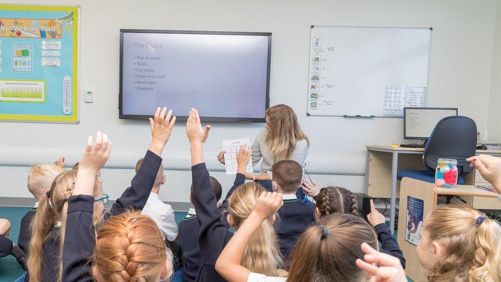 Sherford Vale primary school students in class