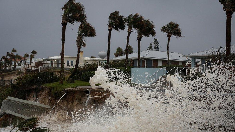 Hurricane Nicole hits Daytona Beach in Florida