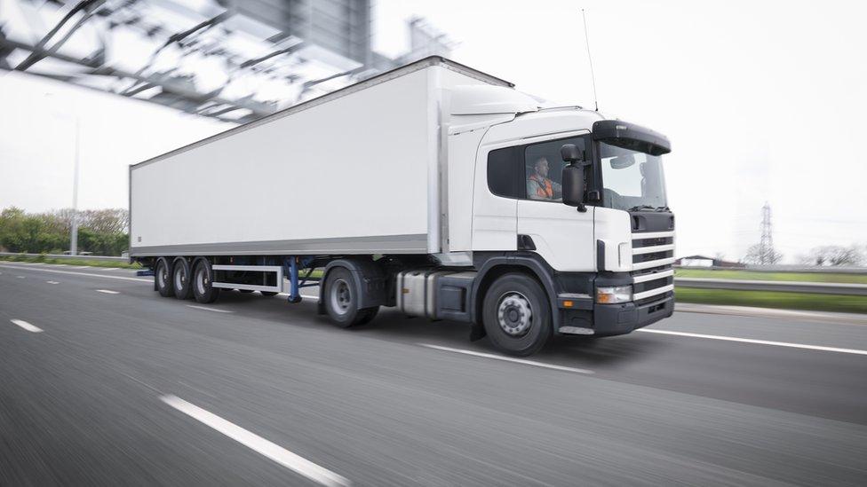 Lorry on a motorway