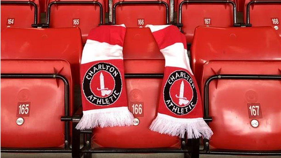 Charlton scarf on a seat