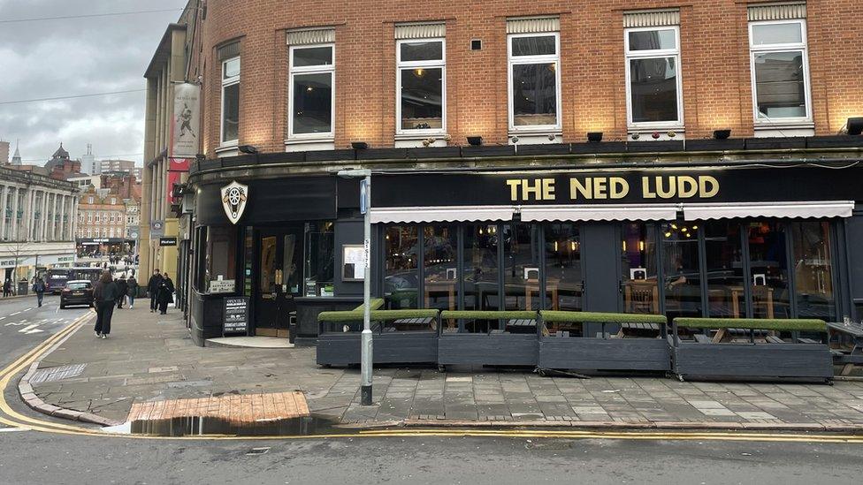 A general view of The Ned Ludd pub in Nottingham