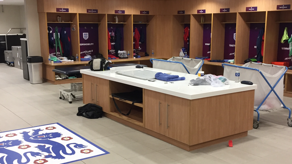 The changing room at St George's Park