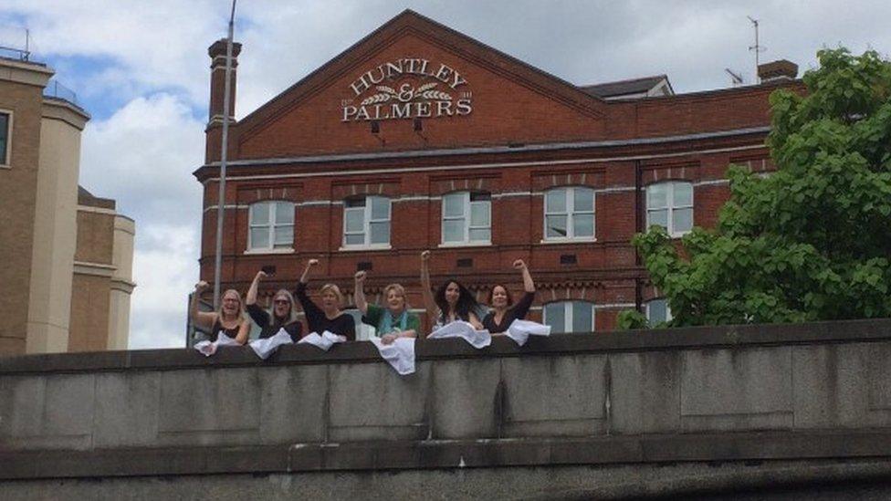 Women re-enact the strike at Huntley and Palmers in 1916