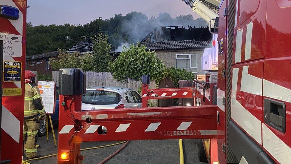 Scene of house fire