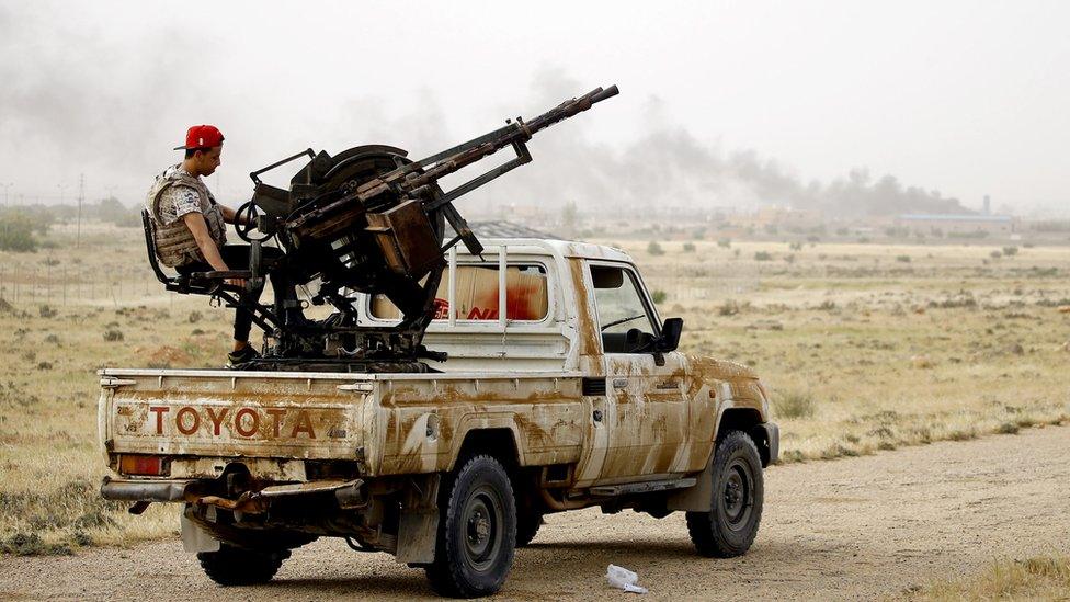 Vehicles belonging to GNA in the south of Tripoli, April 2019