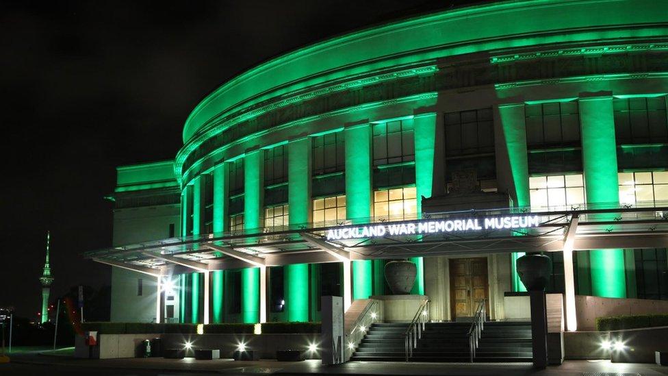 Auckland War Memorial Museum was lit up for the occasion