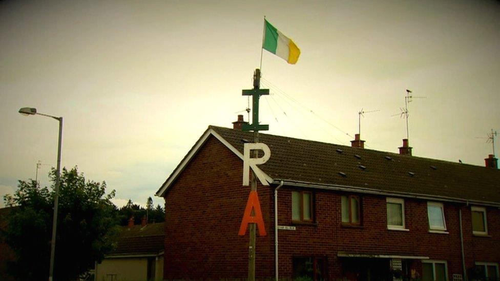 IRA sign on lamp post