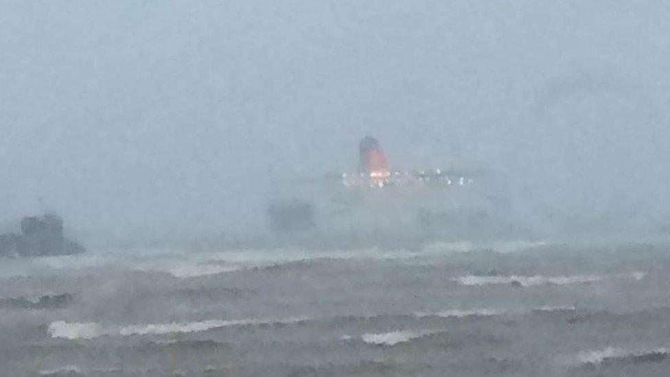 Passengers and crew are stuck overnight onboard the ferry