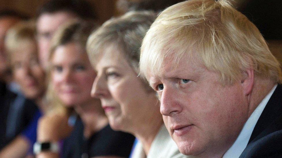 Boris Johnson and Theresa May at Chequers