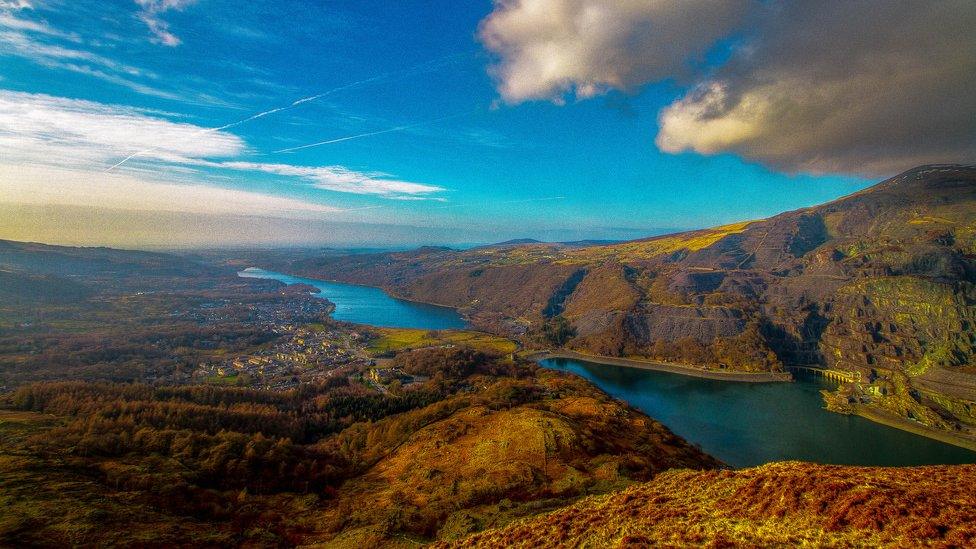 A view of Llyn Padarn and Peris from the slopes of Derlwyn, captured by Gethin Owen