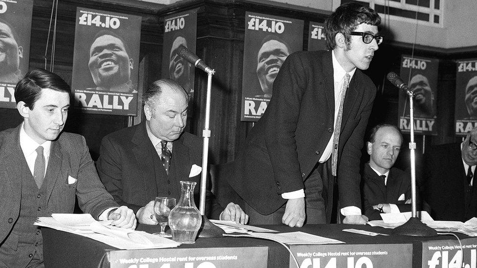 NUS president Jack Straw addresses a rally in Westminster in January 1970