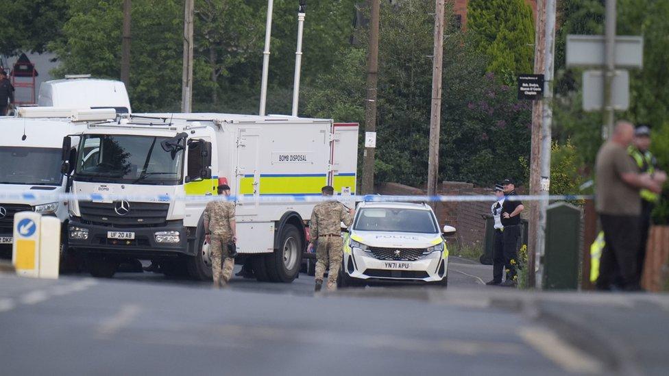 Emergency services at the scene in Brierley Road, Grimethorpe