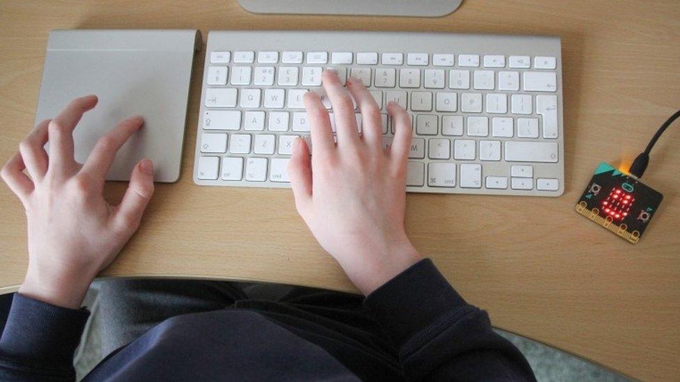 Child using the Micro Bit