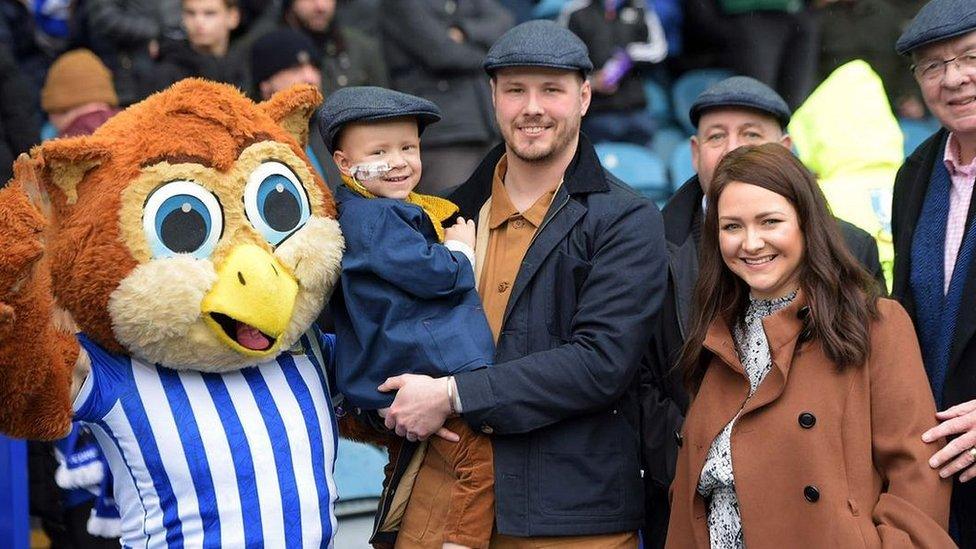 Jude, 3, with father Arron Jameson and mother Lucy