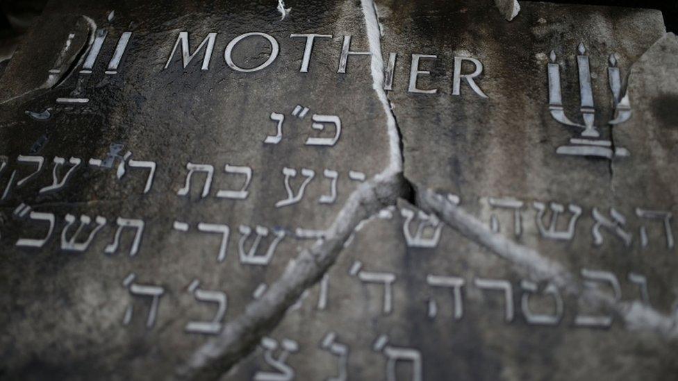 Vandalised headstone