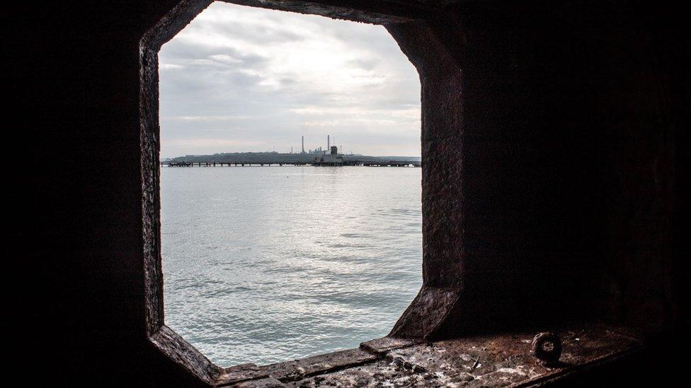 Looking out to sea from inside the fort