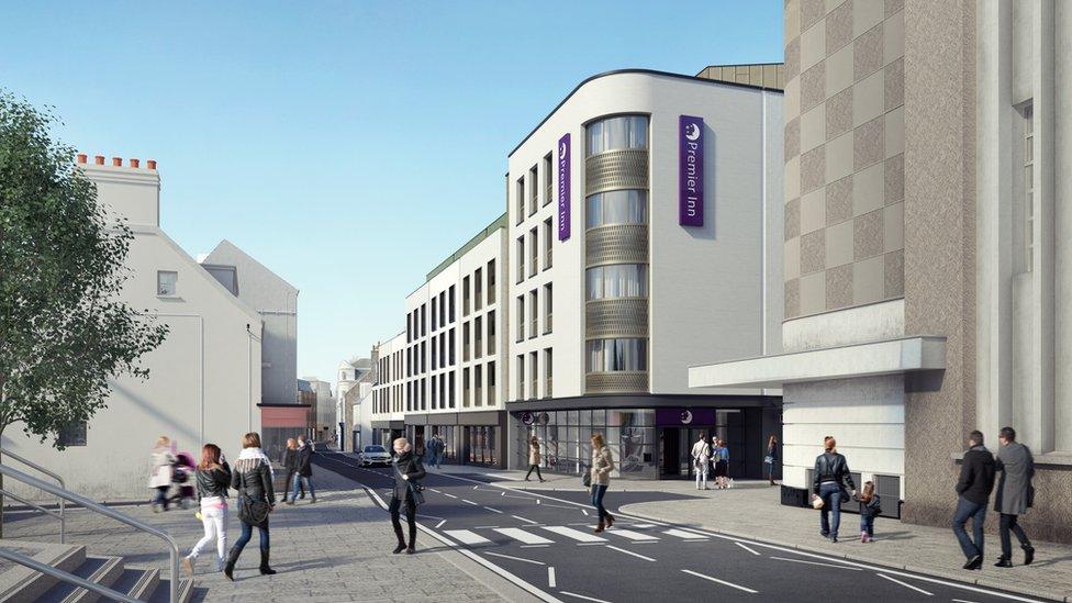 CGI of Premier Inn on Bath Street