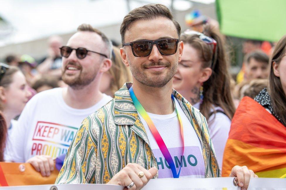 Zander Murray on a Pride march