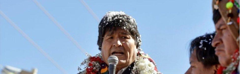 Bolivia's President Evo Morales speaks during a ceremony in Potosi, Bolivia, August 23, 2017.