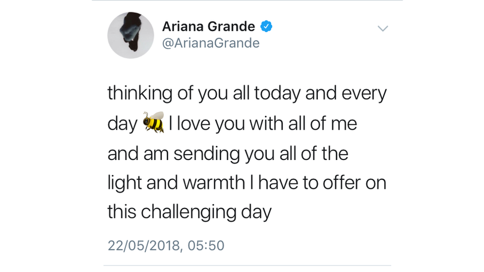 Tweet by Ariana Grande