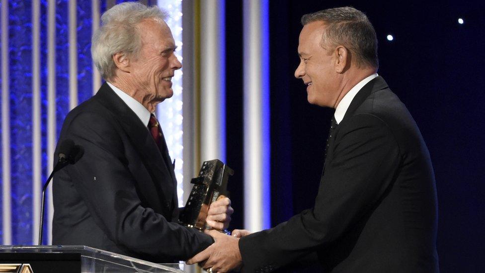 Clint Eastwood and Tom Hanks at Hollywood Film Awards