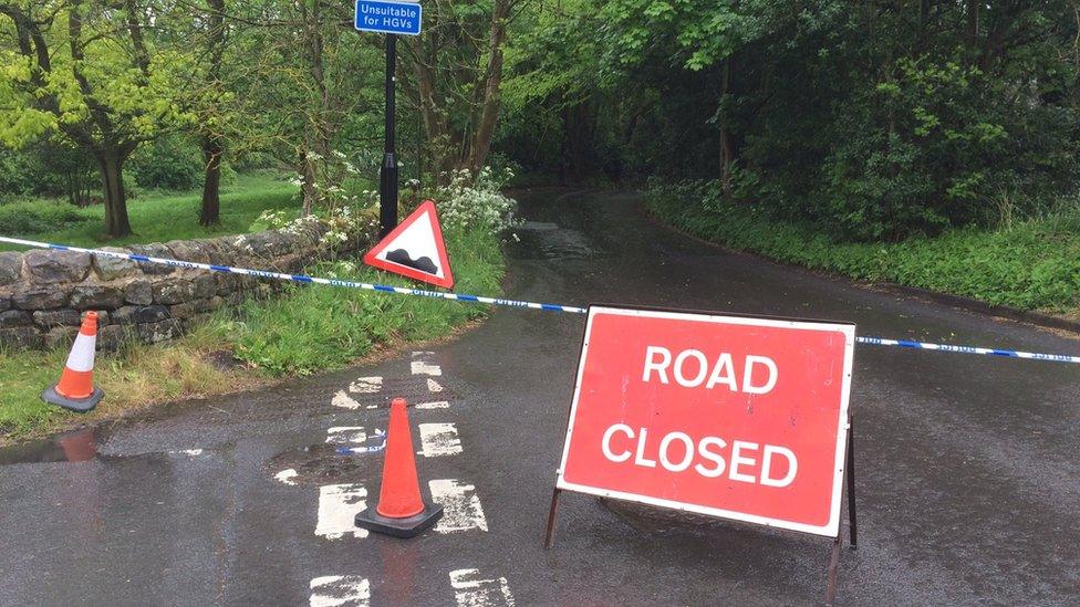 Police tape near site where body was discovered