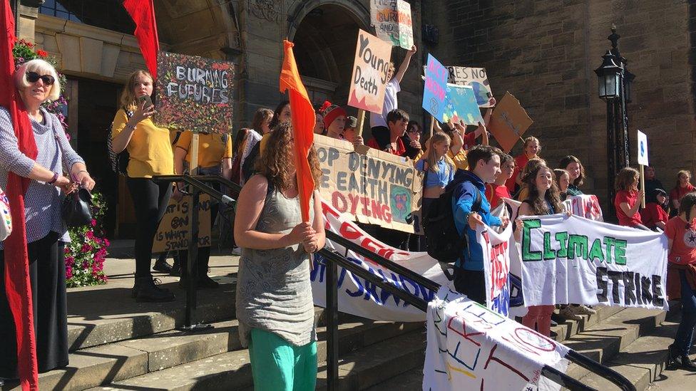 Protesters in Bangor