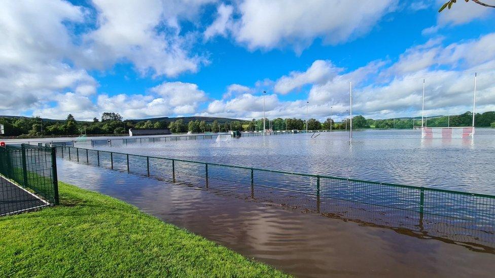 Flooded pitches at Drumquin GAA Club