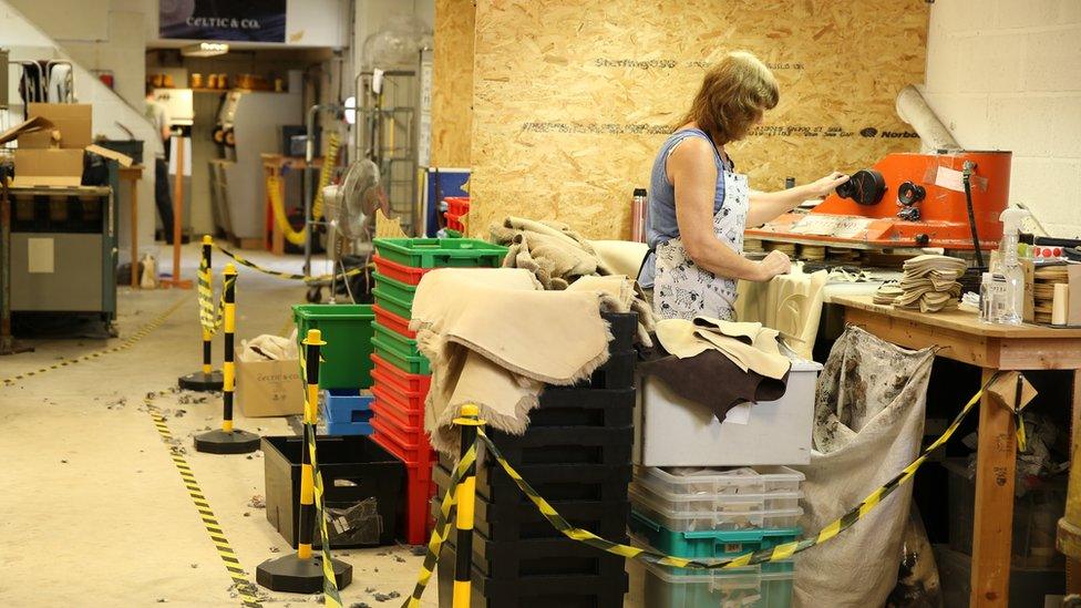 Woman working in Celtic &Co factory