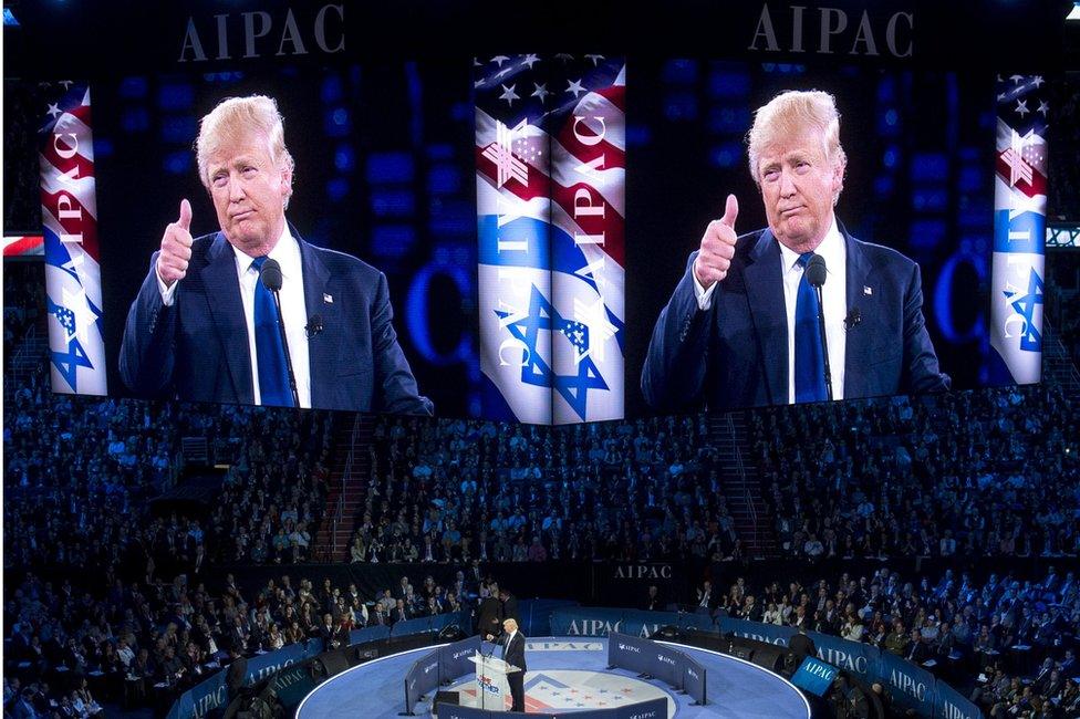 Donald Trump addressing the American Israel Public Affairs Committee 2016 Policy Conference in Washington (21 March 2016)