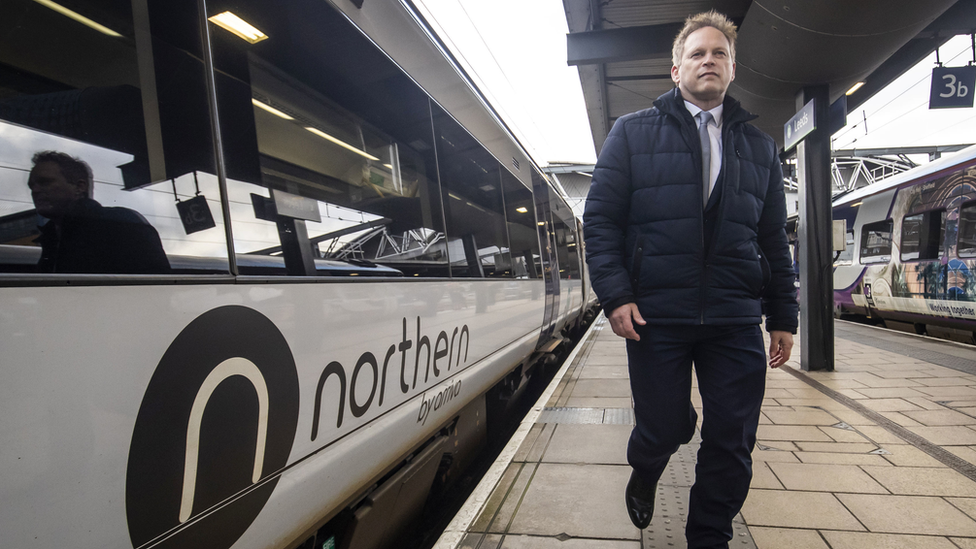 Transport Secretary Grant Shapps visits Leeds Train Station