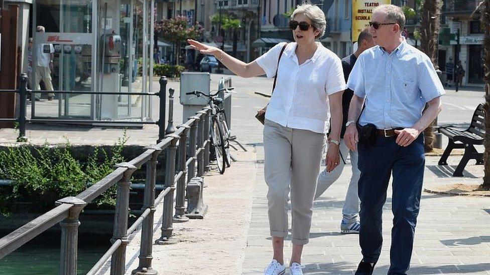 Theresa May and husband Philip in Italy