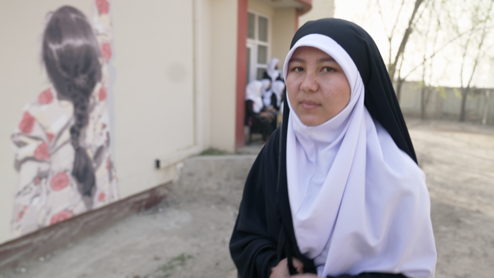 Marzia, a student at the Sayed ul Shuhada school in Kabul on 23 March 2022