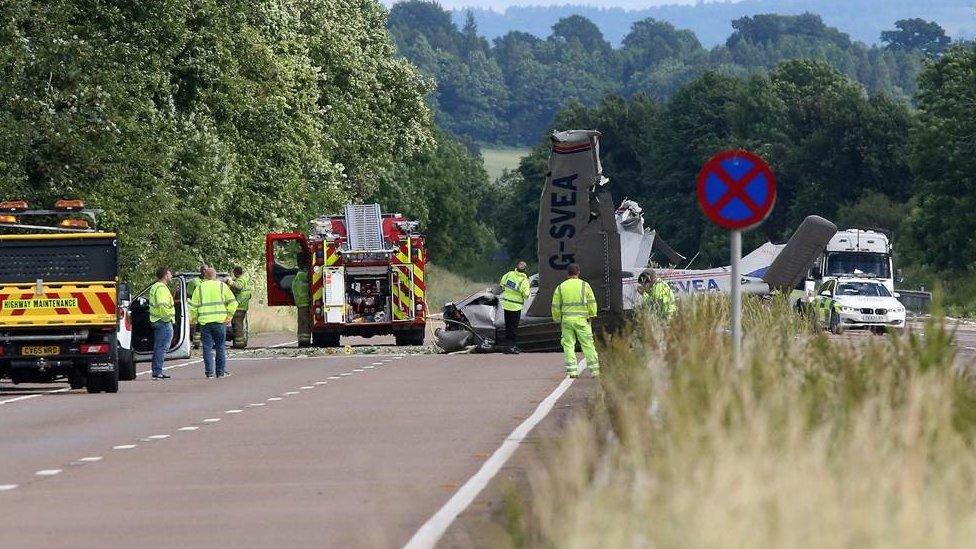 Crash scene in Monmouthshire