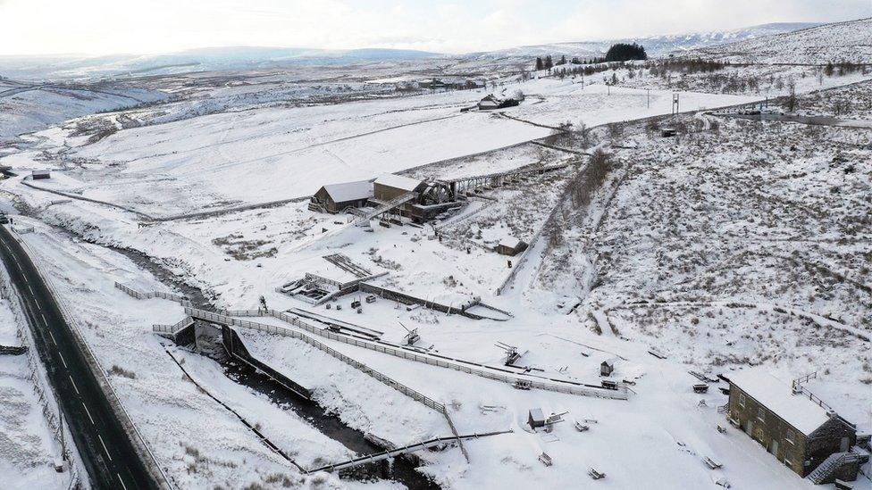 Aerial view of Killhope mining museum