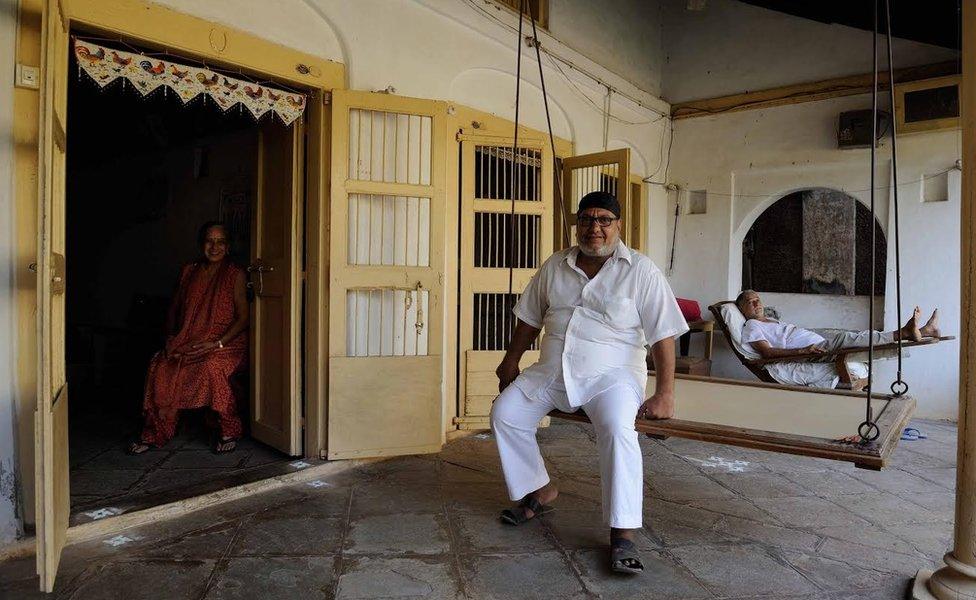 A Parsi family in their house