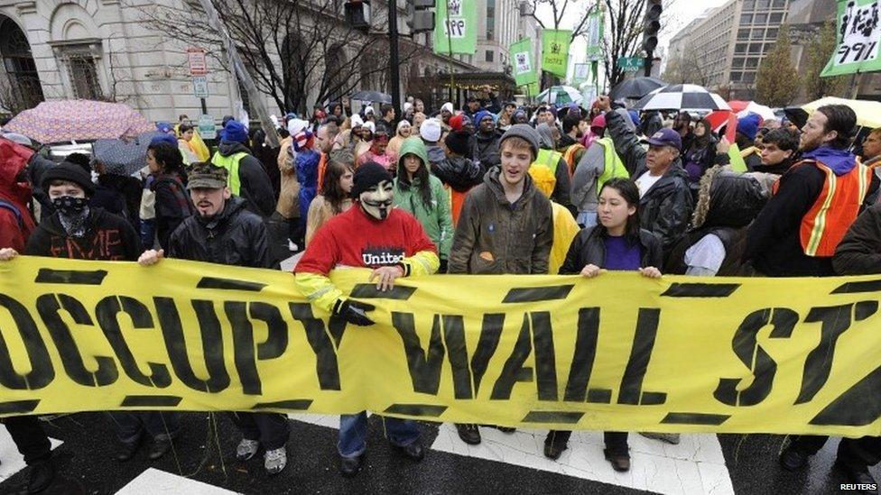 Protesters in Wall Street in 2011