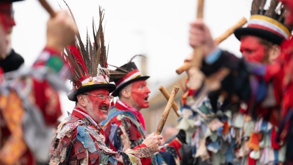 Performers at Whittlesey Straw Bear Festival