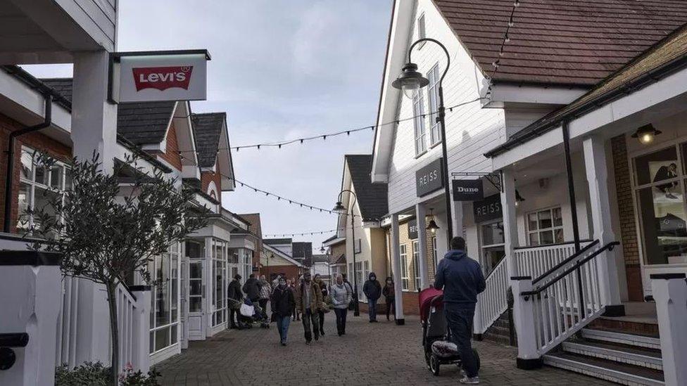 Shoppers at Braintree Village