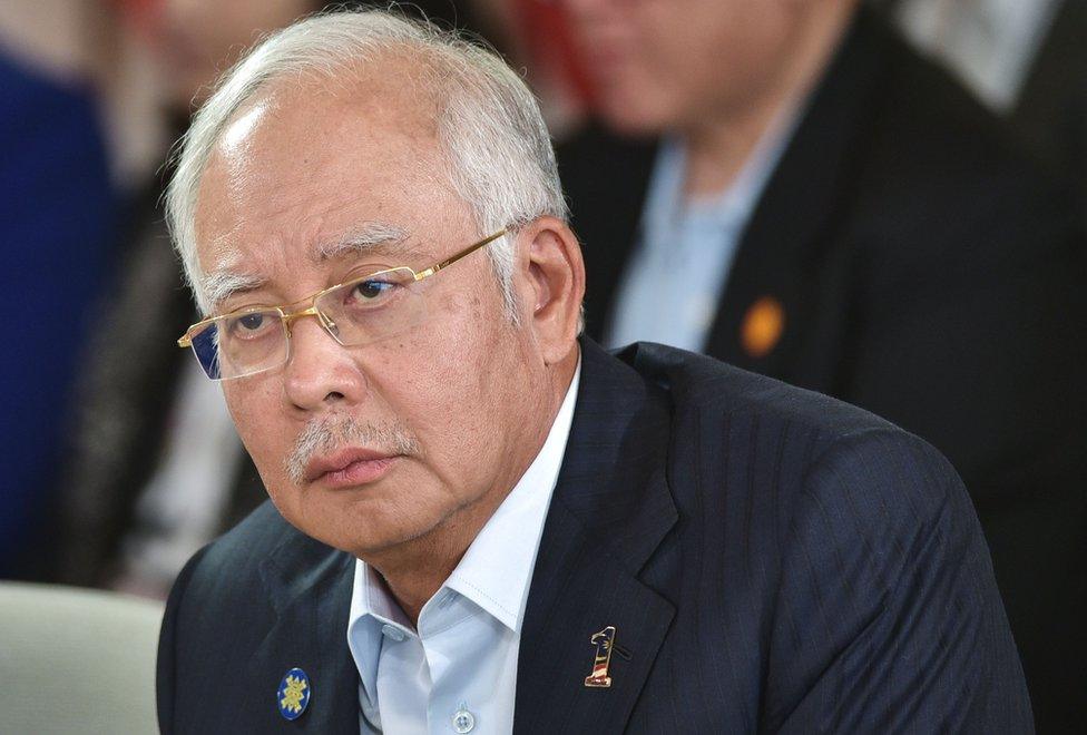 Malaysia's Prime Minister Najib Razak takes part in a plenary session on innovation and entrepreneurship during a meeting of the Association of Southeast Asian Nations (ASEAN) at Sunnylands estate on 15 February 2016 in Rancho Mirage, California