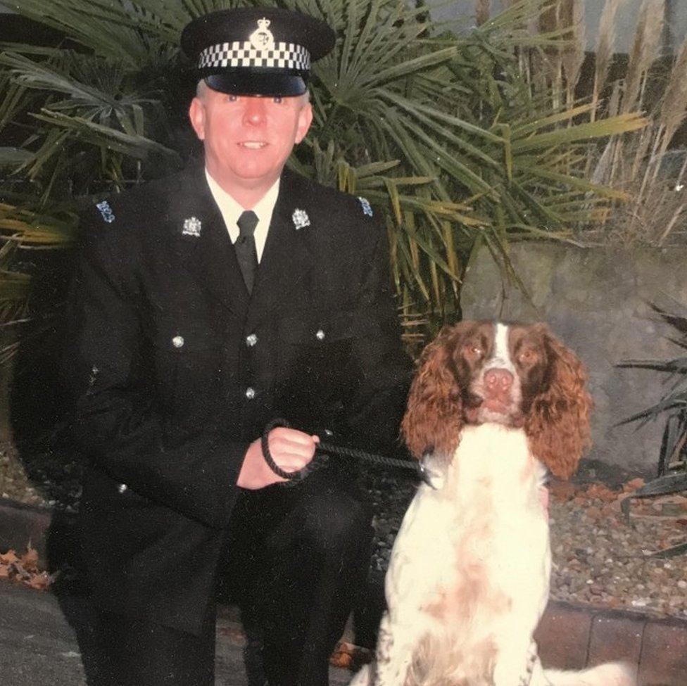 Mij with handler Stu Hazard